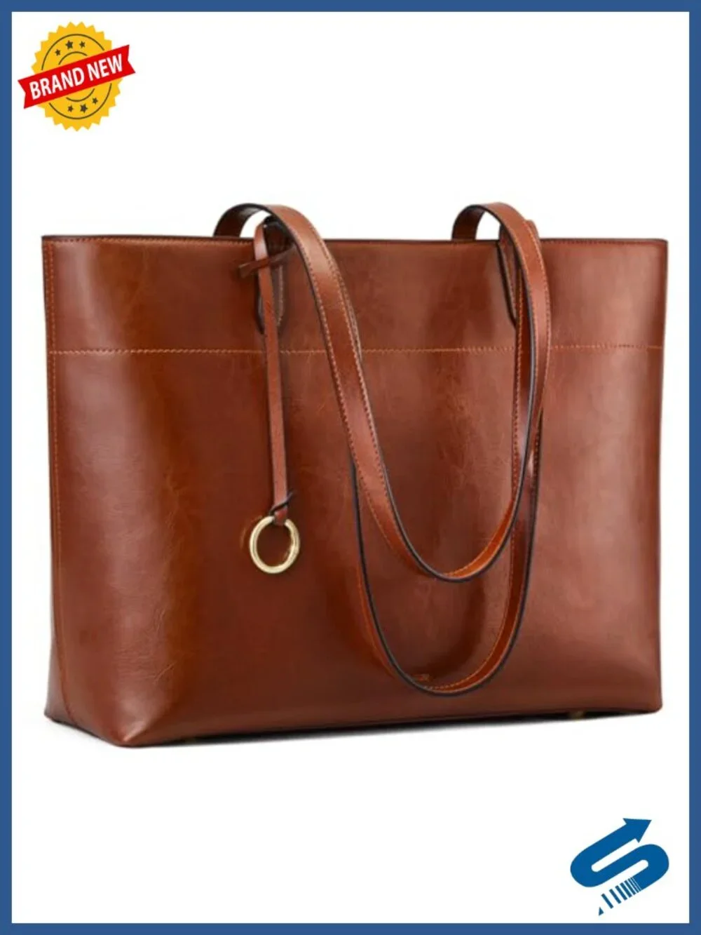 Genuine Leather Work Tote for Women Large Spacious with Zip Compartment